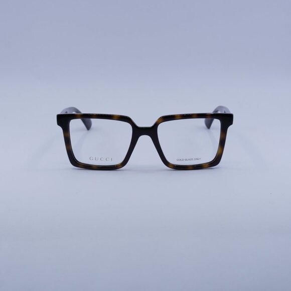 Gucci GG1540O 002 Eyeglasses Dark Havana 52mm Square Frame - Picture 2 of 9
